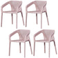 Plastic Slat Back Arm Chair Glam Style Stackable Dining Chair for Indoor Pink 4 Piece Set Clearhalo 'Dining Chairs' 'Dining Tables & Seating' 'dining_chair' 'furn' 'furn_dining_chair' 'Furniture' 'furniture_dining_chair' 'Kitchen & Dining Furniture' 5086499