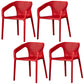 Plastic Slat Back Arm Chair Glam Style Stackable Dining Chair for Indoor Red 4 Piece Set Clearhalo 'Dining Chairs' 'Dining Tables & Seating' 'dining_chair' 'furn' 'furn_dining_chair' 'Furniture' 'furniture_dining_chair' 'Kitchen & Dining Furniture' 5086506