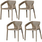 Plastic Slat Back Arm Chair Glam Style Stackable Dining Chair for Indoor Dark Gray 4 Piece Set Clearhalo 'Dining Chairs' 'Dining Tables & Seating' 'dining_chair' 'furn' 'furn_dining_chair' 'Furniture' 'furniture_dining_chair' 'Kitchen & Dining Furniture' 5086507