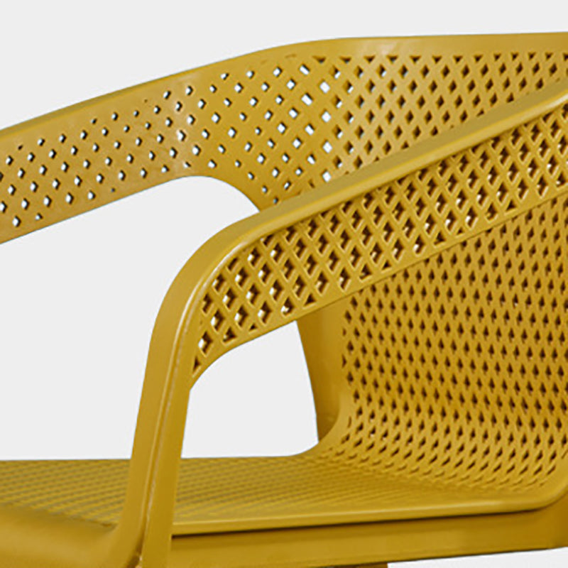 Plastic Slat Back Arm Chair Glam Style Stackable Dining Chair for Indoor Clearhalo 'Dining Chairs' 'Dining Tables & Seating' 'dining_chair' 'furn' 'furn_dining_chair' 'Furniture' 'furniture_dining_chair' 'Kitchen & Dining Furniture' 5086511