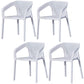 Plastic Slat Back Arm Chair Glam Style Stackable Dining Chair for Indoor White 4 Piece Set Clearhalo 'Dining Chairs' 'Dining Tables & Seating' 'dining_chair' 'furn' 'furn_dining_chair' 'Furniture' 'furniture_dining_chair' 'Kitchen & Dining Furniture' 5086512