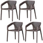 Plastic Slat Back Arm Chair Glam Style Stackable Dining Chair for Indoor Grey 4 Piece Set Clearhalo 'Dining Chairs' 'Dining Tables & Seating' 'dining_chair' 'furn' 'furn_dining_chair' 'Furniture' 'furniture_dining_chair' 'Kitchen & Dining Furniture' 5086513