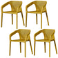 Plastic Slat Back Arm Chair Glam Style Stackable Dining Chair for Indoor Yellow 4 Piece Set Clearhalo 'Dining Chairs' 'Dining Tables & Seating' 'dining_chair' 'furn' 'furn_dining_chair' 'Furniture' 'furniture_dining_chair' 'Kitchen & Dining Furniture' 5086518