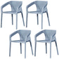 Plastic Slat Back Arm Chair Glam Style Stackable Dining Chair for Indoor Blue 4 Piece Set Clearhalo 'Dining Chairs' 'Dining Tables & Seating' 'dining_chair' 'furn' 'furn_dining_chair' 'Furniture' 'furniture_dining_chair' 'Kitchen & Dining Furniture' 5086523