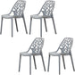 Glam Style Open Back Side Chair Plastic Stackable Dining Chair Grey 4 Piece Set Clearhalo 'Dining Chairs' 'Dining Tables & Seating' 'dining_chair' 'furn' 'furn_dining_chair' 'Furniture' 'furniture_dining_chair' 'Kitchen & Dining Furniture' 5086528