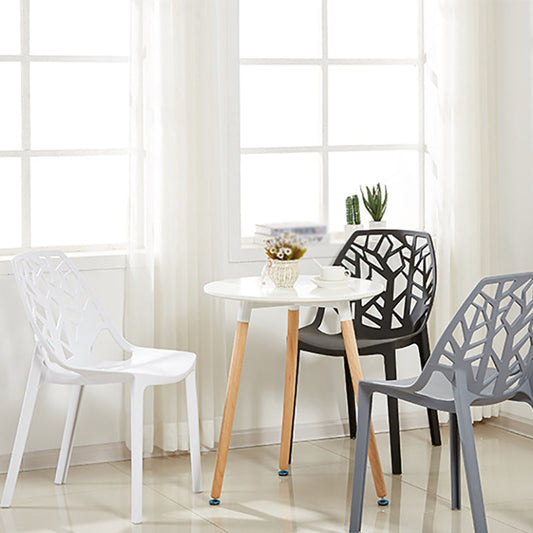 Glam Style Open Back Side Chair Plastic Stackable Dining Chair Clearhalo 'Dining Chairs' 'Dining Tables & Seating' 'dining_chair' 'furn' 'furn_dining_chair' 'Furniture' 'furniture_dining_chair' 'Kitchen & Dining Furniture' 5086534