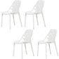 Glam Style Open Back Side Chair Plastic Stackable Dining Chair White 4 Piece Set Clearhalo 'Dining Chairs' 'Dining Tables & Seating' 'dining_chair' 'furn' 'furn_dining_chair' 'Furniture' 'furniture_dining_chair' 'Kitchen & Dining Furniture' 5086535