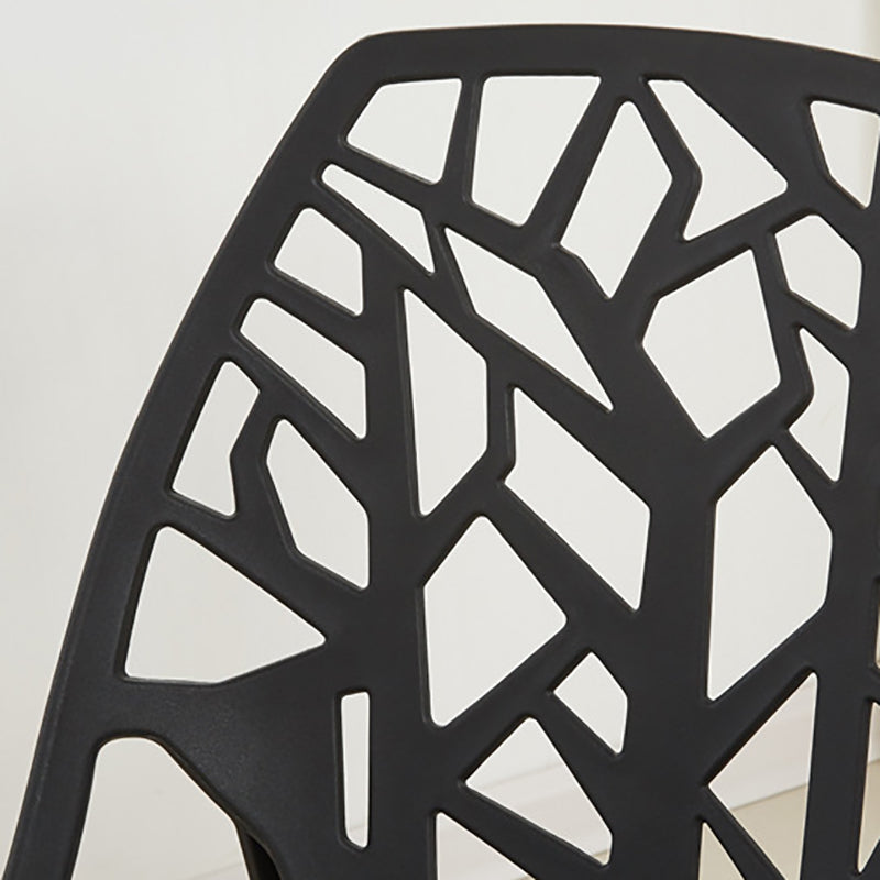 Glam Style Open Back Side Chair Plastic Stackable Dining Chair Clearhalo 'Dining Chairs' 'Dining Tables & Seating' 'dining_chair' 'furn' 'furn_dining_chair' 'Furniture' 'furniture_dining_chair' 'Kitchen & Dining Furniture' 5086539