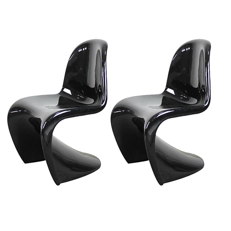 Glam Style Dining Side Chair Plastic Stackable Dining Chair for Indoor Black Set of 2 Clearhalo 'Dining Chairs' 'Dining Tables & Seating' 'dining_chair' 'Furniture' 'furniture_dining_chair' 'Kitchen & Dining Furniture' 5086553