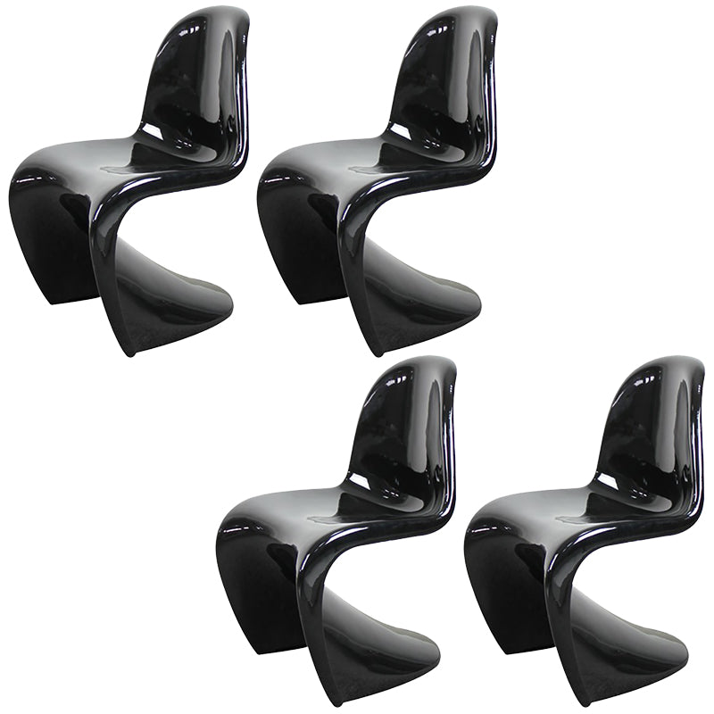 Glam Style Dining Side Chair Plastic Stackable Dining Chair for Indoor Black Set of 4 Clearhalo 'Dining Chairs' 'Dining Tables & Seating' 'dining_chair' 'Furniture' 'furniture_dining_chair' 'Kitchen & Dining Furniture' 5086555