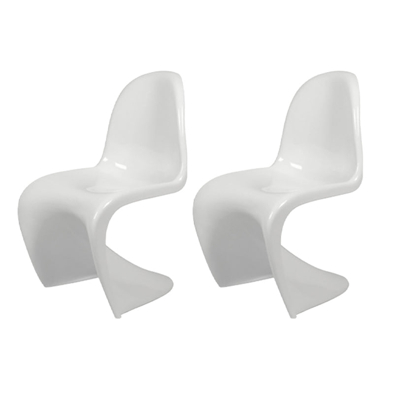 Glam Style Dining Side Chair Plastic Stackable Dining Chair for Indoor White Set of 2 Clearhalo 'Dining Chairs' 'Dining Tables & Seating' 'dining_chair' 'Furniture' 'furniture_dining_chair' 'Kitchen & Dining Furniture' 5086559