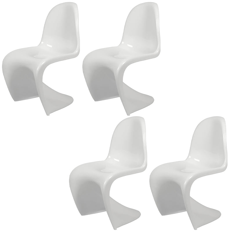 Glam Style Dining Side Chair Plastic Stackable Dining Chair for Indoor White Set of 4 Clearhalo 'Dining Chairs' 'Dining Tables & Seating' 'dining_chair' 'Furniture' 'furniture_dining_chair' 'Kitchen & Dining Furniture' 5086560