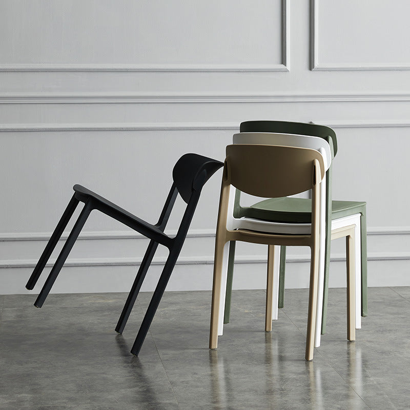 Plastic Contemporary Armless Chair Open Back Dining Kitchen Room Chair Clearhalo 'Dining Chairs' 'Dining Tables & Seating' 'dining_chair' 'Furniture' 'furniture_dining_chair' 'Kitchen & Dining Furniture' 5086564