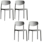 Plastic Contemporary Armless Chair Open Back Dining Kitchen Room Chair Grey Set of 4 Clearhalo 'Dining Chairs' 'Dining Tables & Seating' 'dining_chair' 'Furniture' 'furniture_dining_chair' 'Kitchen & Dining Furniture' 5086566