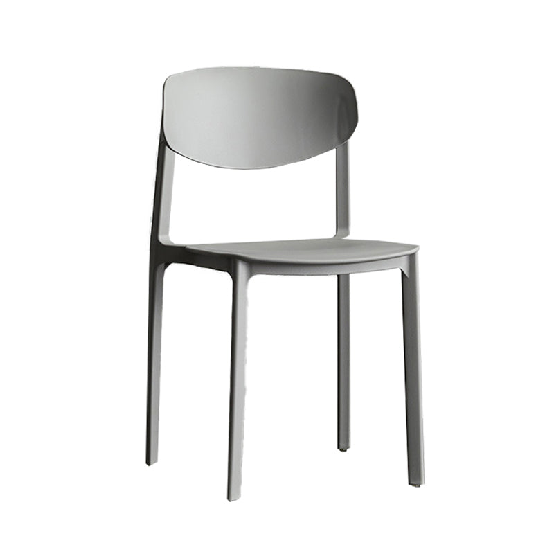 Plastic Contemporary Armless Chair Open Back Dining Kitchen Room Chair Clearhalo 'Dining Chairs' 'Dining Tables & Seating' 'dining_chair' 'Furniture' 'furniture_dining_chair' 'Kitchen & Dining Furniture' 5086571