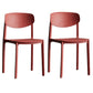 Plastic Contemporary Armless Chair Open Back Dining Kitchen Room Chair Red Set of 2 Clearhalo 'Dining Chairs' 'Dining Tables & Seating' 'dining_chair' 'Furniture' 'furniture_dining_chair' 'Kitchen & Dining Furniture' 5086577