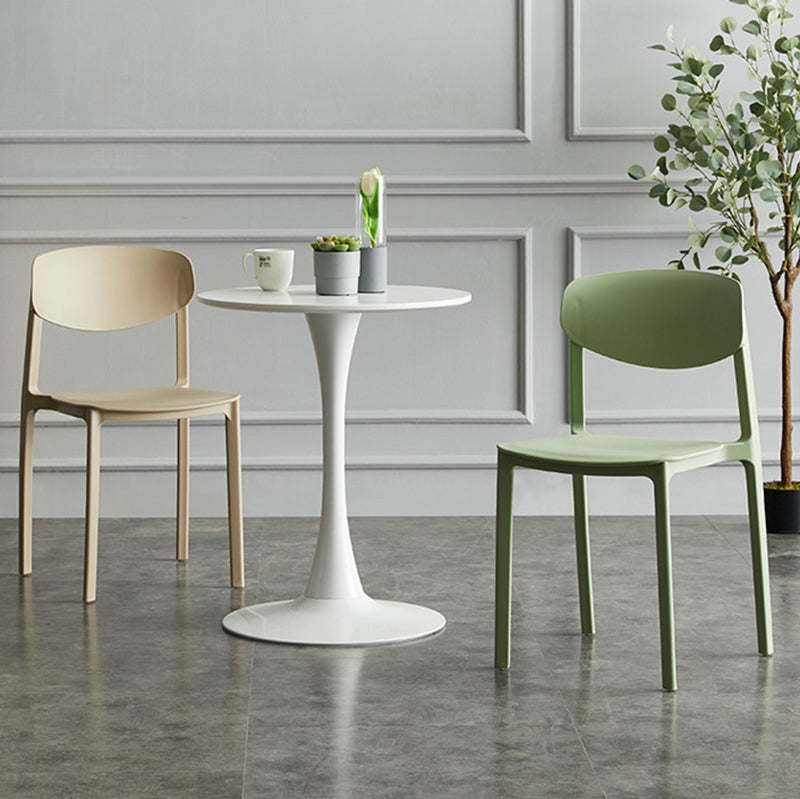 Plastic Contemporary Armless Chair Open Back Dining Kitchen Room Chair Clearhalo 'Dining Chairs' 'Dining Tables & Seating' 'dining_chair' 'Furniture' 'furniture_dining_chair' 'Kitchen & Dining Furniture' 5086580