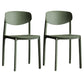 Plastic Contemporary Armless Chair Open Back Dining Kitchen Room Chair Army Green Set of 2 Clearhalo 'Dining Chairs' 'Dining Tables & Seating' 'dining_chair' 'Furniture' 'furniture_dining_chair' 'Kitchen & Dining Furniture' 5086582