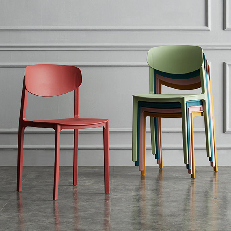Plastic Contemporary Armless Chair Open Back Dining Kitchen Room Chair Clearhalo 'Dining Chairs' 'Dining Tables & Seating' 'dining_chair' 'Furniture' 'furniture_dining_chair' 'Kitchen & Dining Furniture' 5086583