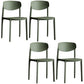 Plastic Contemporary Armless Chair Open Back Dining Kitchen Room Chair Army Green Set of 4 Clearhalo 'Dining Chairs' 'Dining Tables & Seating' 'dining_chair' 'Furniture' 'furniture_dining_chair' 'Kitchen & Dining Furniture' 5086584