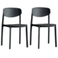 Plastic Contemporary Armless Chair Open Back Dining Kitchen Room Chair Black Set of 2 Clearhalo 'Dining Chairs' 'Dining Tables & Seating' 'dining_chair' 'Furniture' 'furniture_dining_chair' 'Kitchen & Dining Furniture' 5086587