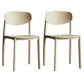 Plastic Contemporary Armless Chair Open Back Dining Kitchen Room Chair Khaki Set of 2 Clearhalo 'Dining Chairs' 'Dining Tables & Seating' 'dining_chair' 'Furniture' 'furniture_dining_chair' 'Kitchen & Dining Furniture' 5086590