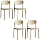 Plastic Contemporary Armless Chair Open Back Dining Kitchen Room Chair Khaki Set of 4 Clearhalo 'Dining Chairs' 'Dining Tables & Seating' 'dining_chair' 'Furniture' 'furniture_dining_chair' 'Kitchen & Dining Furniture' 5086591