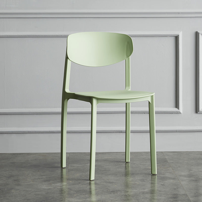 Plastic Contemporary Armless Chair Open Back Dining Kitchen Room Chair Green 1 Piece Clearhalo 'Dining Chairs' 'Dining Tables & Seating' 'dining_chair' 'Furniture' 'furniture_dining_chair' 'Kitchen & Dining Furniture' 5086592