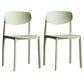 Plastic Contemporary Armless Chair Open Back Dining Kitchen Room Chair Green Set of 2 Clearhalo 'Dining Chairs' 'Dining Tables & Seating' 'dining_chair' 'Furniture' 'furniture_dining_chair' 'Kitchen & Dining Furniture' 5086593