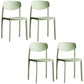 Plastic Contemporary Armless Chair Open Back Dining Kitchen Room Chair Green Set of 4 Clearhalo 'Dining Chairs' 'Dining Tables & Seating' 'dining_chair' 'Furniture' 'furniture_dining_chair' 'Kitchen & Dining Furniture' 5086594