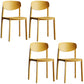 Plastic Contemporary Armless Chair Open Back Dining Kitchen Room Chair Ginger Set of 4 Clearhalo 'Dining Chairs' 'Dining Tables & Seating' 'dining_chair' 'Furniture' 'furniture_dining_chair' 'Kitchen & Dining Furniture' 5086600