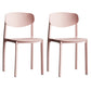 Plastic Contemporary Armless Chair Open Back Dining Kitchen Room Chair Pink Set of 2 Clearhalo 'Dining Chairs' 'Dining Tables & Seating' 'dining_chair' 'Furniture' 'furniture_dining_chair' 'Kitchen & Dining Furniture' 5086602