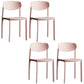 Plastic Contemporary Armless Chair Open Back Dining Kitchen Room Chair Pink Set of 4 Clearhalo 'Dining Chairs' 'Dining Tables & Seating' 'dining_chair' 'Furniture' 'furniture_dining_chair' 'Kitchen & Dining Furniture' 5086603