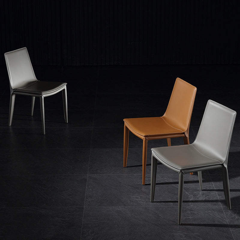 Faux Leather Modern Dining Room Chair Matte Finish Solid Back Dining Armless Chair Clearhalo 'Dining Chairs' 'Dining Tables & Seating' 'dining_chair' 'furn' 'furn_dining_chair' 'Furniture' 'furniture_dining_chair' 'Kitchen & Dining Furniture' 5086609