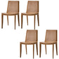 Faux Leather Modern Dining Room Chair Matte Finish Solid Back Dining Armless Chair Brown 4 Piece Set Clearhalo 'Dining Chairs' 'Dining Tables & Seating' 'dining_chair' 'furn' 'furn_dining_chair' 'Furniture' 'furniture_dining_chair' 'Kitchen & Dining Furniture' 5086610