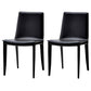Faux Leather Modern Dining Room Chair Matte Finish Solid Back Dining Armless Chair Black 2 Piece Set Clearhalo 'Dining Chairs' 'Dining Tables & Seating' 'dining_chair' 'furn' 'furn_dining_chair' 'Furniture' 'furniture_dining_chair' 'Kitchen & Dining Furniture' 5086620