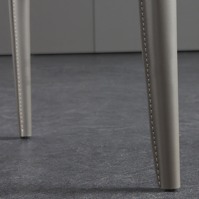 Faux Leather Modern Dining Room Chair Matte Finish Solid Back Dining Armless Chair Clearhalo 'Dining Chairs' 'Dining Tables & Seating' 'dining_chair' 'furn' 'furn_dining_chair' 'Furniture' 'furniture_dining_chair' 'Kitchen & Dining Furniture' 5086621