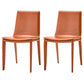 Faux Leather Modern Dining Room Chair Matte Finish Solid Back Dining Armless Chair Orange 2 Piece Set Clearhalo 'Dining Chairs' 'Dining Tables & Seating' 'dining_chair' 'furn' 'furn_dining_chair' 'Furniture' 'furniture_dining_chair' 'Kitchen & Dining Furniture' 5086626