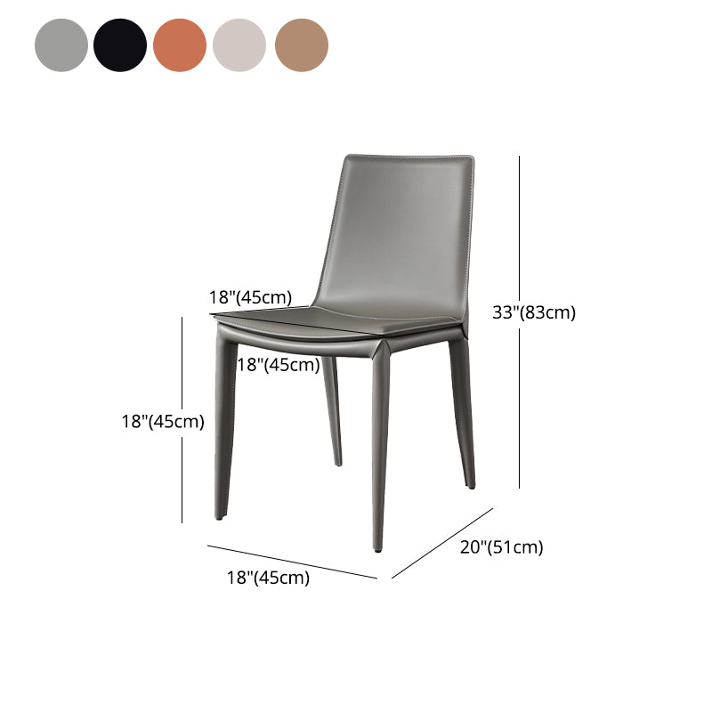 Faux Leather Modern Dining Room Chair Matte Finish Solid Back Dining Armless Chair Clearhalo 'Dining Chairs' 'Dining Tables & Seating' 'dining_chair' 'furn' 'furn_dining_chair' 'Furniture' 'furniture_dining_chair' 'Kitchen & Dining Furniture' 5086632