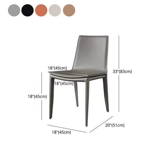 Faux Leather Modern Dining Room Chair Matte Finish Solid Back Dining Armless Chair Clearhalo 'Dining Chairs' 'Dining Tables & Seating' 'dining_chair' 'furn' 'furn_dining_chair' 'Furniture' 'furniture_dining_chair' 'Kitchen & Dining Furniture' 5086632