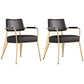 Dining Room Side Chairs Contemporary Metal Kitchen Chair for Home Black-Gold With Arms Set of 2 Clearhalo 'Dining Chairs' 'Dining Tables & Seating' 'dining_chair' 'Furniture' 'furniture_dining_chair' 'Kitchen & Dining Furniture' 5086636