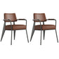 Dining Room Side Chairs Contemporary Metal Kitchen Chair for Home Black-Brown With Arms Set of 2 Clearhalo 'Dining Chairs' 'Dining Tables & Seating' 'dining_chair' 'Furniture' 'furniture_dining_chair' 'Kitchen & Dining Furniture' 5086642