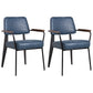 Dining Room Side Chairs Contemporary Metal Kitchen Chair for Home Black-Blue With Arms Set of 2 Clearhalo 'Dining Chairs' 'Dining Tables & Seating' 'dining_chair' 'Furniture' 'furniture_dining_chair' 'Kitchen & Dining Furniture' 5086654