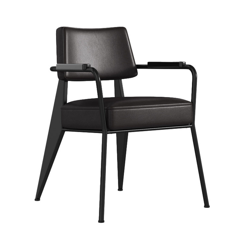 Dining Room Side Chairs Contemporary Metal Kitchen Chair for Home Black With Arms 1 Piece Clearhalo 'Dining Chairs' 'Dining Tables & Seating' 'dining_chair' 'Furniture' 'furniture_dining_chair' 'Kitchen & Dining Furniture' 5086657