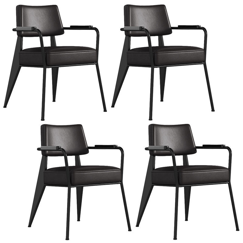 Dining Room Side Chairs Contemporary Metal Kitchen Chair for Home Black With Arms Set of 4 Clearhalo 'Dining Chairs' 'Dining Tables & Seating' 'dining_chair' 'Furniture' 'furniture_dining_chair' 'Kitchen & Dining Furniture' 5086661