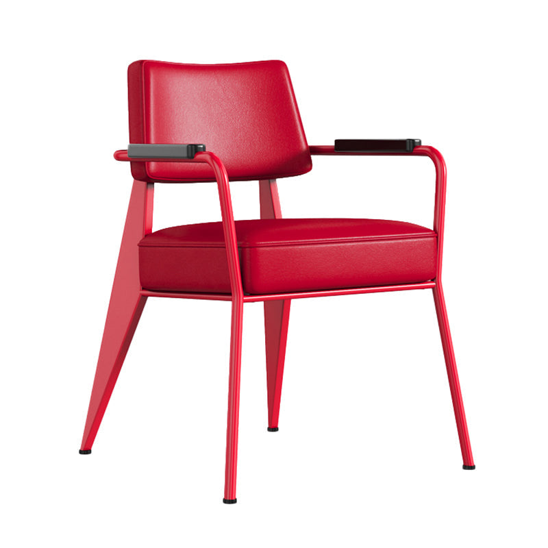 Dining Room Side Chairs Contemporary Metal Kitchen Chair for Home Red With Arms 1 Piece Clearhalo 'Dining Chairs' 'Dining Tables & Seating' 'dining_chair' 'Furniture' 'furniture_dining_chair' 'Kitchen & Dining Furniture' 5086662