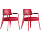 Dining Room Side Chairs Contemporary Metal Kitchen Chair for Home Red With Arms Set of 2 Clearhalo 'Dining Chairs' 'Dining Tables & Seating' 'dining_chair' 'Furniture' 'furniture_dining_chair' 'Kitchen & Dining Furniture' 5086663