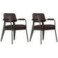 Dining Room Side Chairs Contemporary Metal Kitchen Chair for Home Brown With Arms Set of 2 Clearhalo 'Dining Chairs' 'Dining Tables & Seating' 'dining_chair' 'Furniture' 'furniture_dining_chair' 'Kitchen & Dining Furniture' 5086666