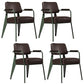 Dining Room Side Chairs Contemporary Metal Kitchen Chair for Home Brown With Arms Set of 4 Clearhalo 'Dining Chairs' 'Dining Tables & Seating' 'dining_chair' 'Furniture' 'furniture_dining_chair' 'Kitchen & Dining Furniture' 5086667