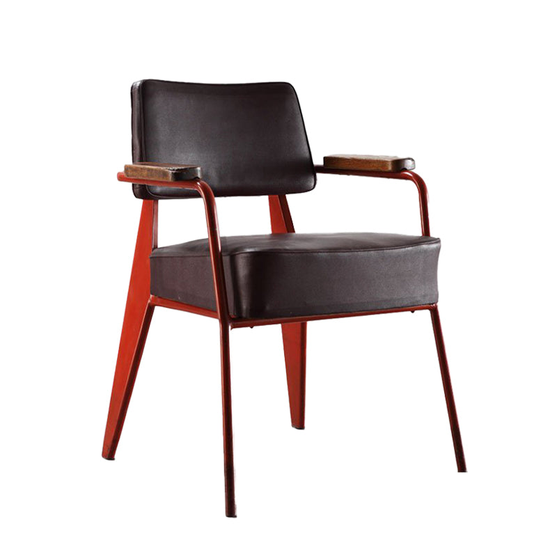 Dining Room Side Chairs Contemporary Metal Kitchen Chair for Home Black-Red With Arms 1 Piece Clearhalo 'Dining Chairs' 'Dining Tables & Seating' 'dining_chair' 'Furniture' 'furniture_dining_chair' 'Kitchen & Dining Furniture' 5086668